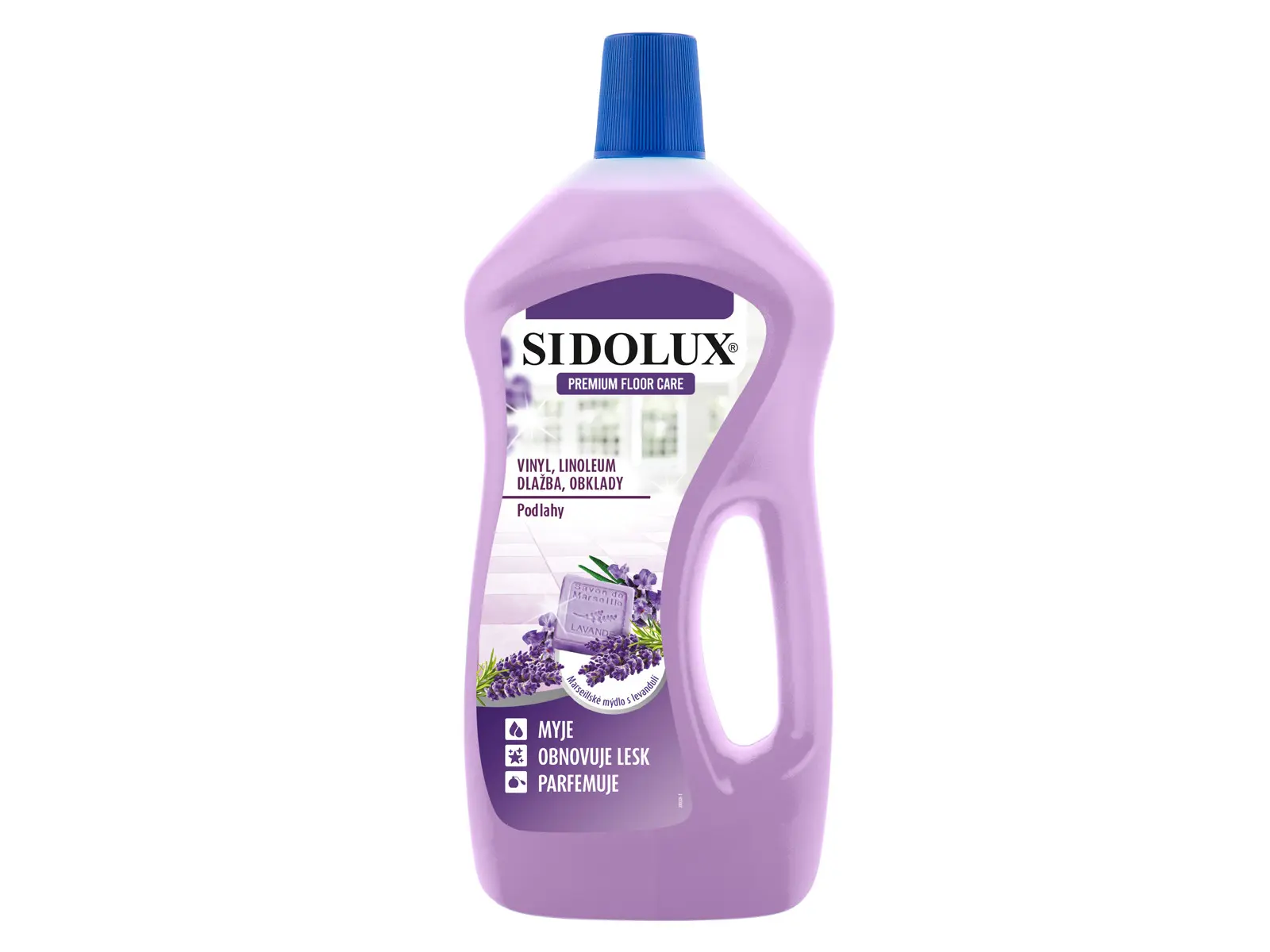 Sidolux Premium Floor Care - Vinyl,linoleum, dlažba, obklady - Marseillské mýdlo s levandulí 750ml