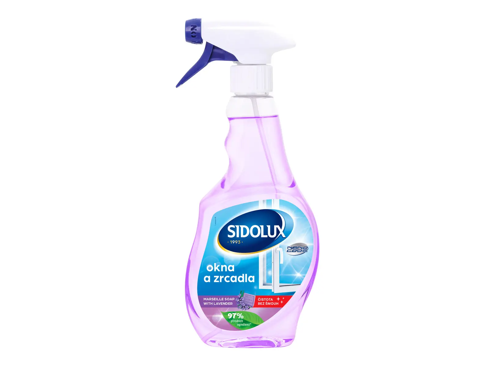Sidolux Windouw Nano Code - Koupelna - Marseillské mýdlo s levandulí 500ml