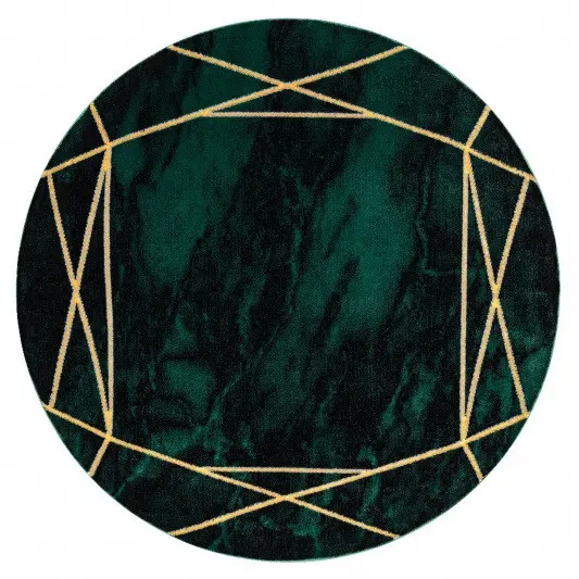 Kusový koberec Emerald 1022 green and gold kruh Kruh Ø 200 cm
