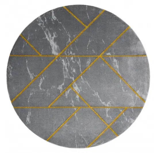 Kusový koberec Emerald geometric 1012 grey and gold kruh Kruh Ø 120 cm