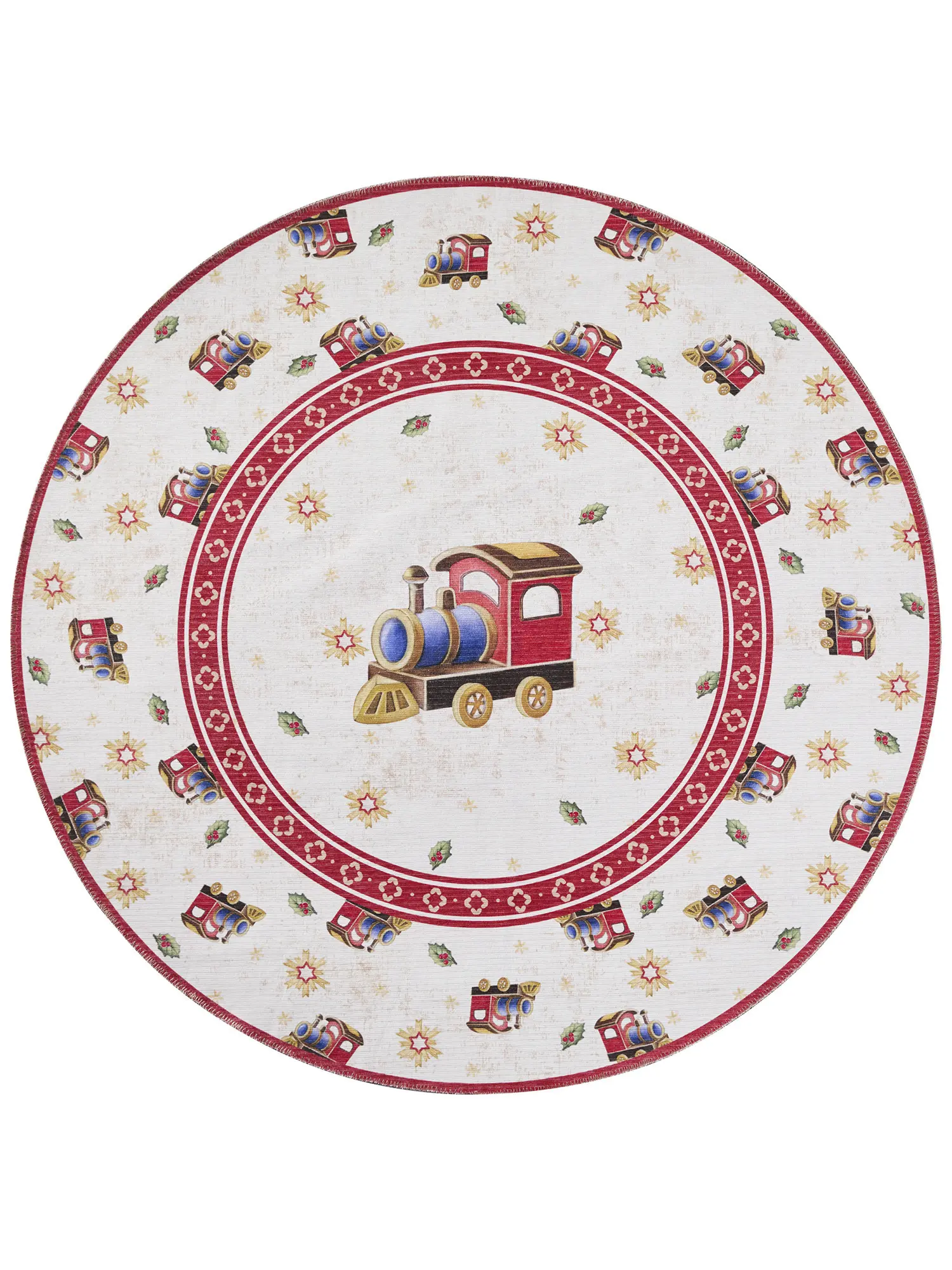 Kruhový kusový koberec Villeroy & Boch Toy´s Delight Limited Edition 106276 Cream Red Ø 160 cm
