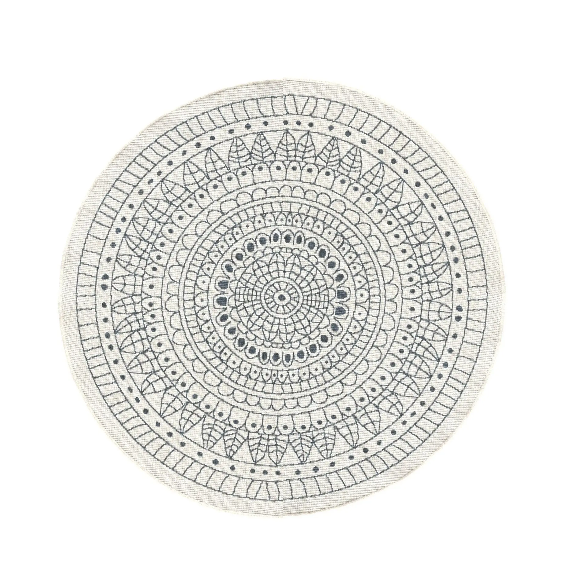 Kusový koberec Northrugs Twin 103143 Grey Cream Ø 240 cm
