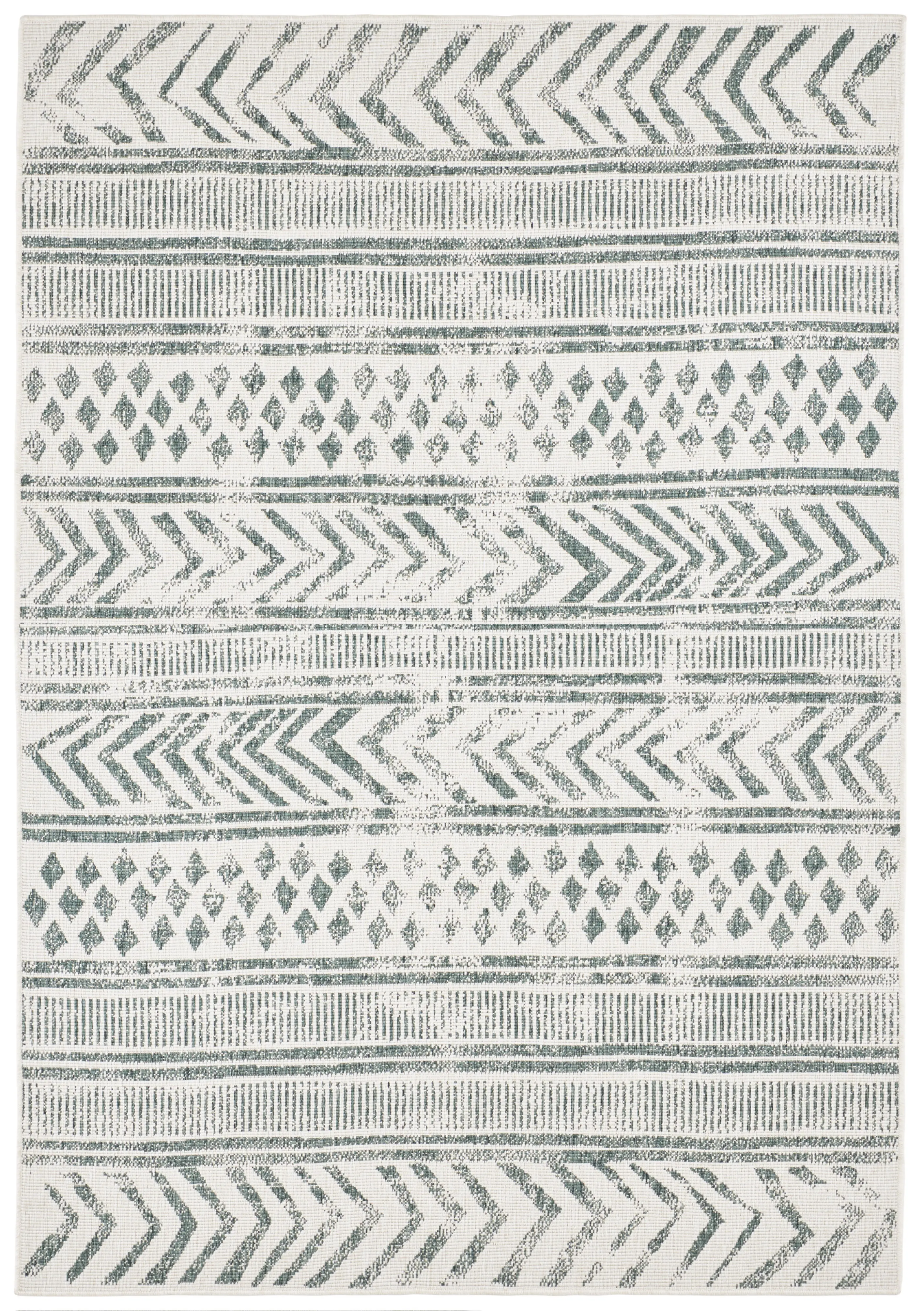 Zeleno-krémový venkovní koberec NORTHRUGS Biri, 80 x 350 cm