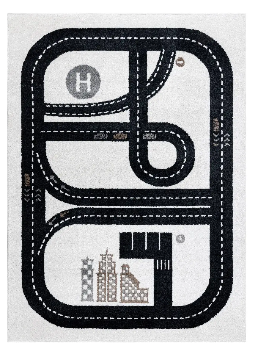 Dětský kusový koberec Fun Track cream 160x220 cm