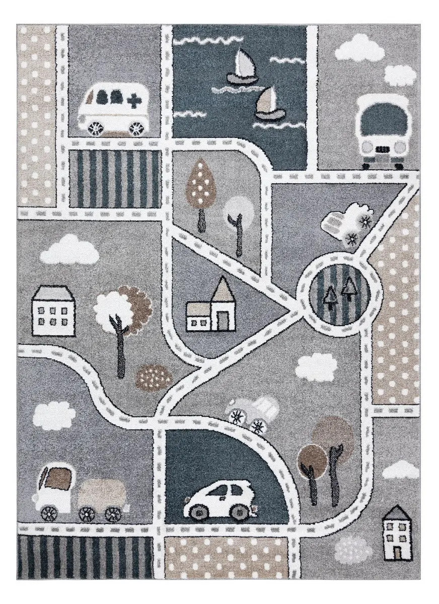 Dětský kusový koberec Fun Strade grey 240x330 cm