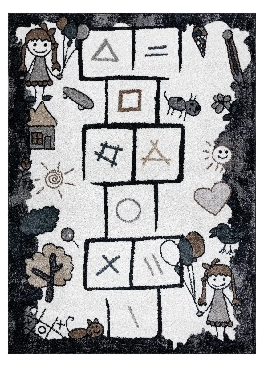 Dětský kusový koberec Fun Hop black 120x170 cm