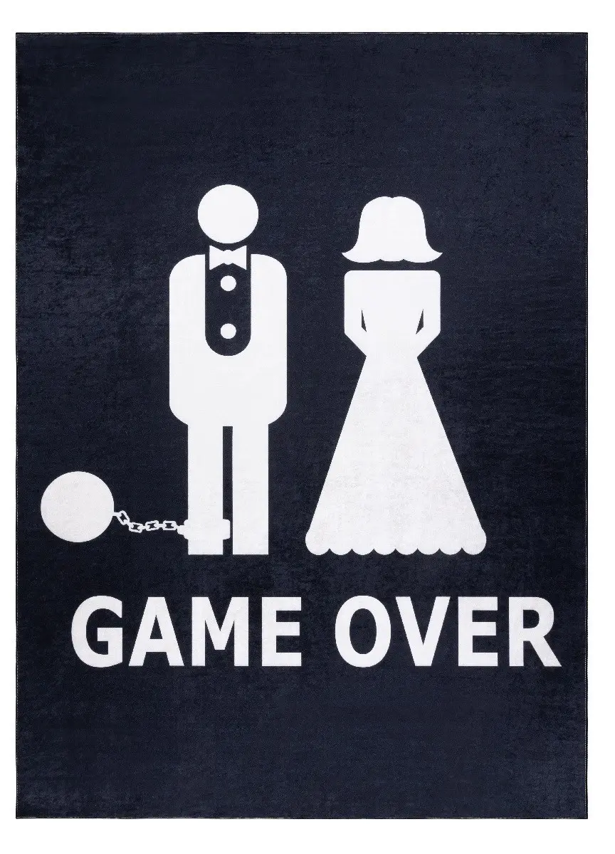 Kusový koberec Bambino 2104 Game Over black 120x170 cm