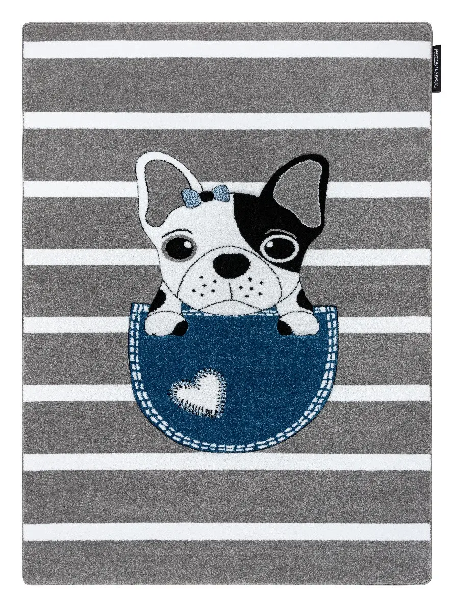 Dětský kusový koberec Petit Bulldog grey 160x220 cm