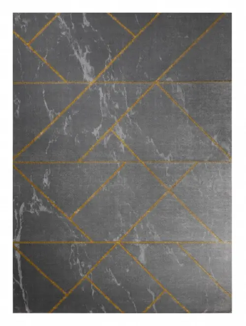 Kusový koberec Emerald geometric 1012 grey and gold 80x150 cm