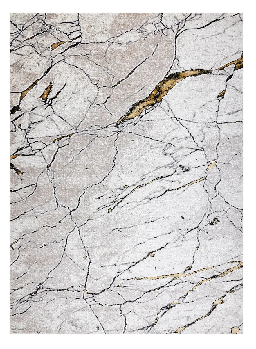 Kusový koberec Gloss 529A 53 3D mramor ivory/beige 80x150 cm
