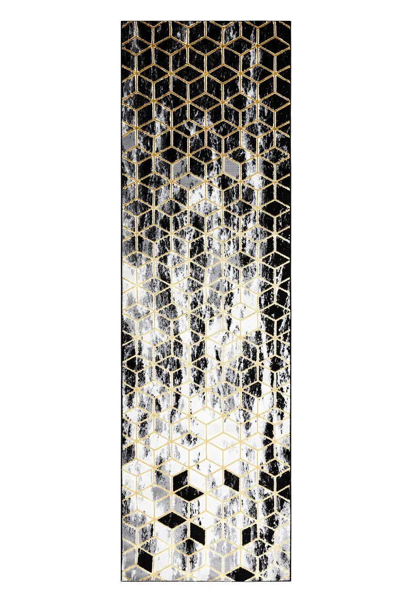 Běhoun Gloss 409A 82 3D cubes black/gold/grey