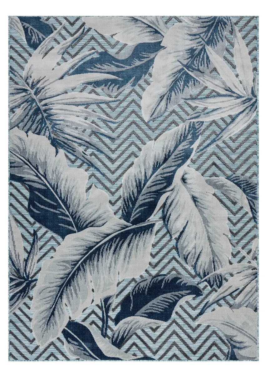 Kusový koberec Botanic 65242 Feathers aqua – na ven i na doma 137x190 cm