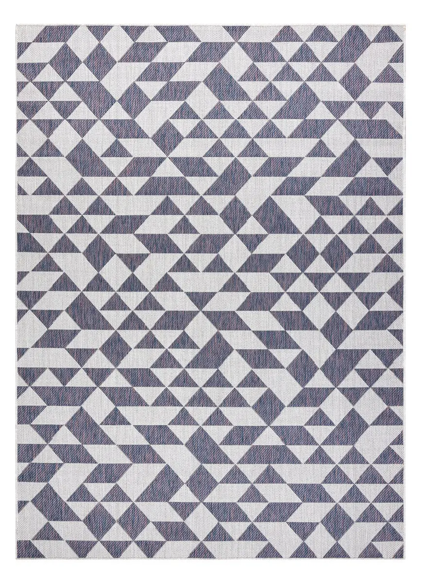 Kusový koberec Sion Sisal Triangles 22373 ecru/blue-pink – na ven i na doma 140x190 cm