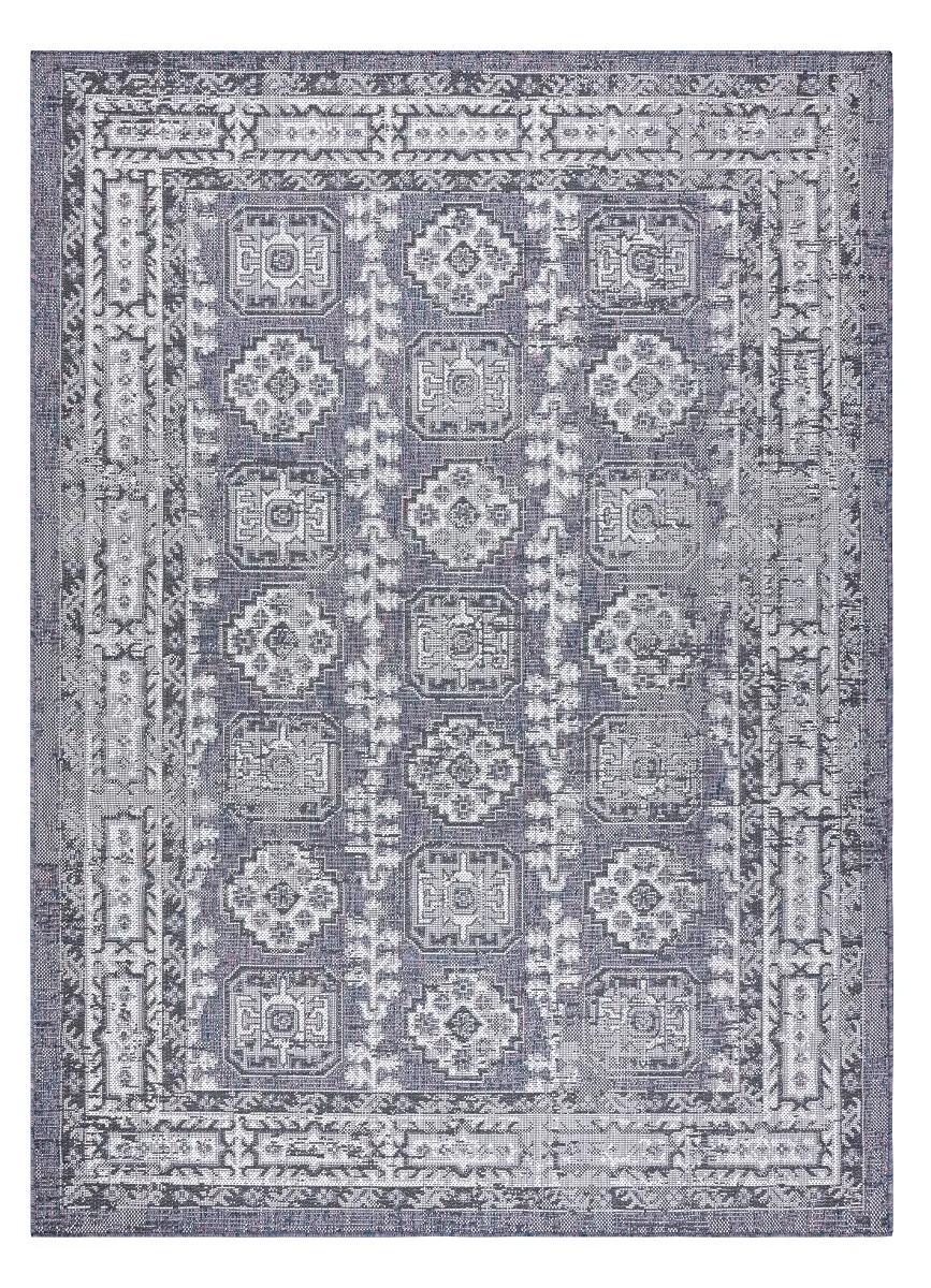 Kusový koberec Sion Sisal Ornament 2832 blue/pink/ecru – na ven i na doma 80x150 cm