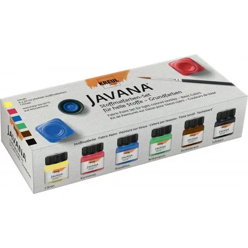 Sada barev na světlý textil JAVANA Basic Colors 6x20 ml