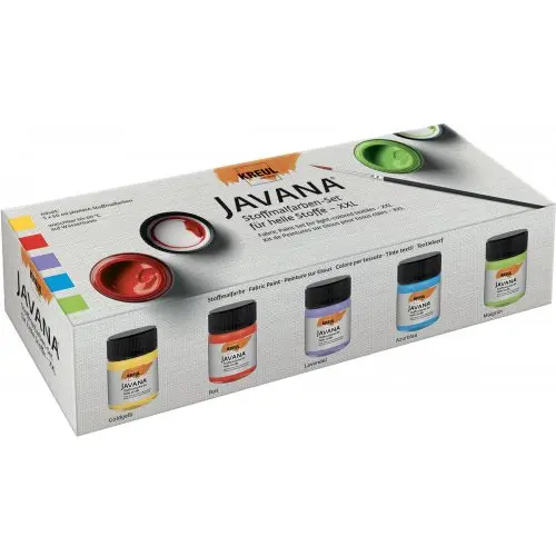 Sada barev na světlý textil JAVANA 5x50 ml