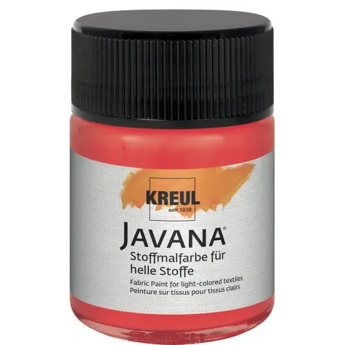 Kreul Barva na světlý textil JAVANA 50 ml SVĚTLÁ ČERVENÁ