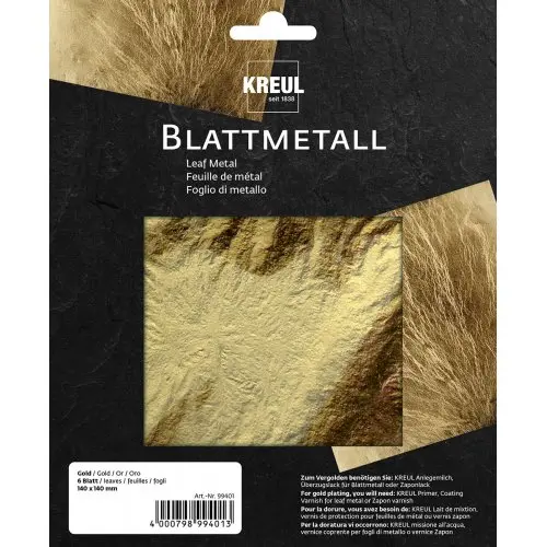 Kreul Metalické plátky KREUL 140 x 140 mm 25 listů ZLATÁ