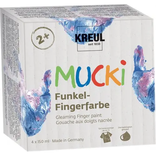 Zářící prstové barvy 150 ml MUCKI / sada 4 x 150 ml
