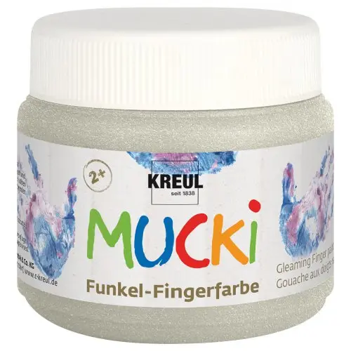 Mucki Prstová barva MUCKI 150 ml DRAČÍ STŘÍBRNÁ