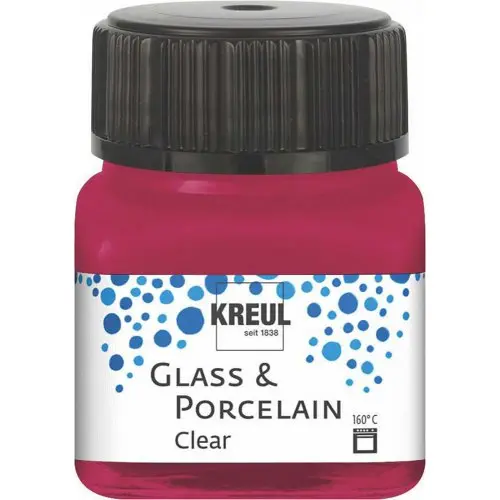 Kreul Barva na sklo a porcelán  clear 20 ml VÍNOVĚ ČERVENÁ