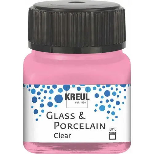 Kreul Barva na sklo a porcelán  clear 20 ml RŮŽOVÁ