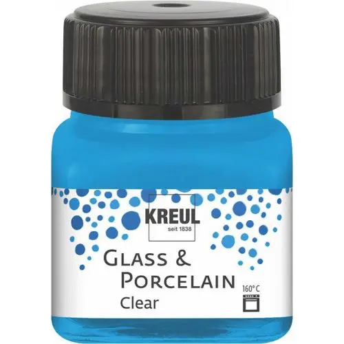 Kreul Barva na sklo a porcelán  clear 20 ml VODNÍ MODRÁ