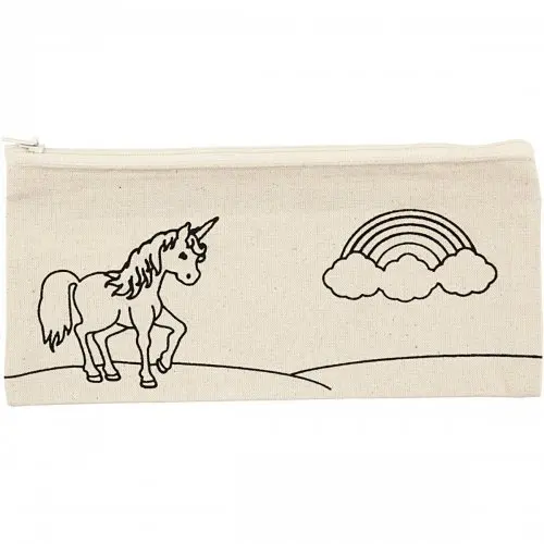 Creative Pouzdro na tužky motiv JEDNOROŽEC textil, 21 x 9 cm