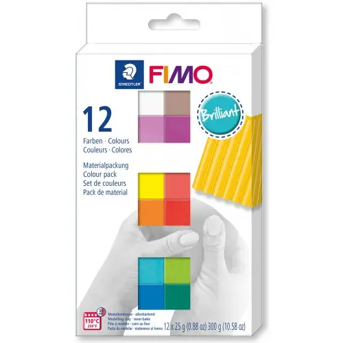 Staedtler FIMO Soft sada 12 barev 25 g BRILLIANT