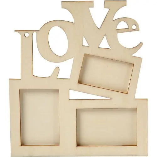Creative Rám dřevěný s nápisem LOVE 19,7 x 16 cm