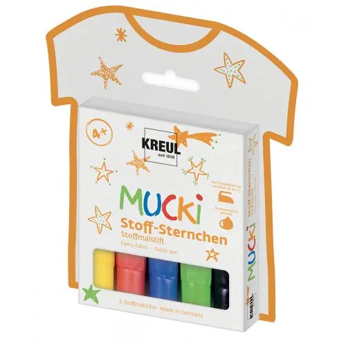 Kreul Fixy na textil Mucki Hvězdy 5 barev - 1 ks