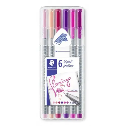 Staedtler Linery Triplus Flamingo  6 plameňákových  barev