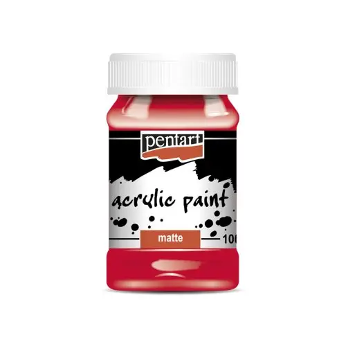 Pentart Akrylová barva matná PENTART 100 ml ČERVENÁ