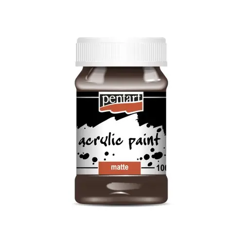 Pentart Akrylová barva matná PENTART 100 ml TMAVÁ HNĚDÁ