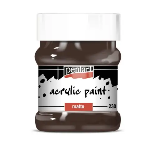 Pentart Akrylová barva matná PENTART 230 ml TMAVĚ HNĚDÁ
