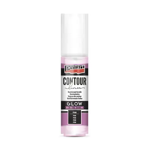 PENTART konturovací barva svítící ve tmě 20ml růžová - 1 ks