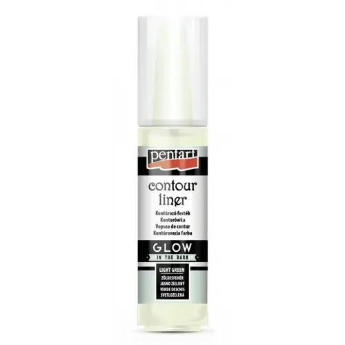 Pentart Konturovací liner svítící ve tmě PENTART 20 ml SVĚTLÁ ZELENÁ