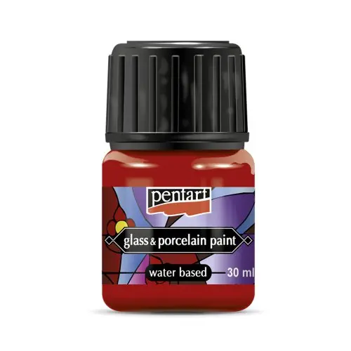 Pentart Barva na sklo a porcelán PENTART 30 ml ČERVENÁ
