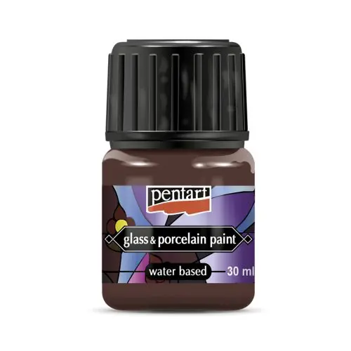 Pentart Barva na sklo a porcelán PENTART 30 ml HNĚDÁ