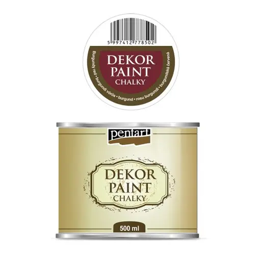 Pentart Křídová a dekorační barva PENTART 500 ml BURGUND ČERVENÁ