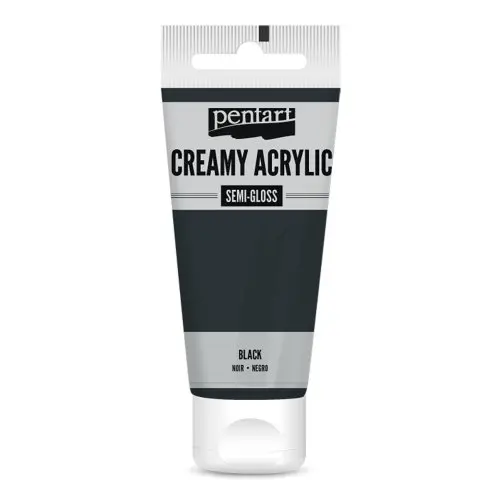 Pentart Krémová akrylová barva pololesklá PENTART 60 ml ČERNÁ