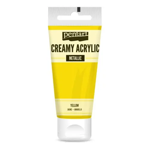 Pentart Krémová akrylová barva pololesklá PENTART 60 ml ŽLUTÁ