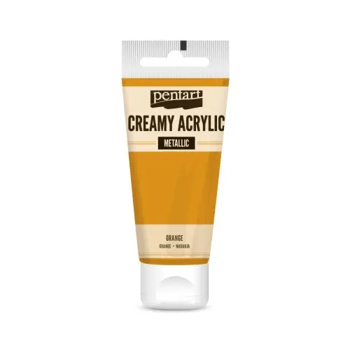 Pentart Krémová akrylová barva metalická PENTART 60 ml ORANŽOVÁ