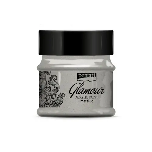 Pentart Akrylová barva metalická zářivá PENTART 50 ml PLATINOVÁ