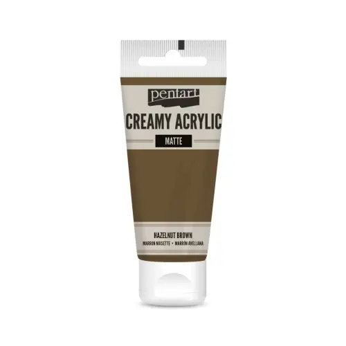 Pentart Krémová akrylová barva matná PENTART 60 ml OŘÍŠKOVÁ HNĚDÁ