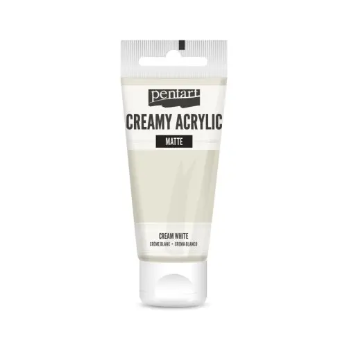 Pentart Krémová akrylová barva matná PENTART 60 ml KRÉMOVÁ BÍLÁ