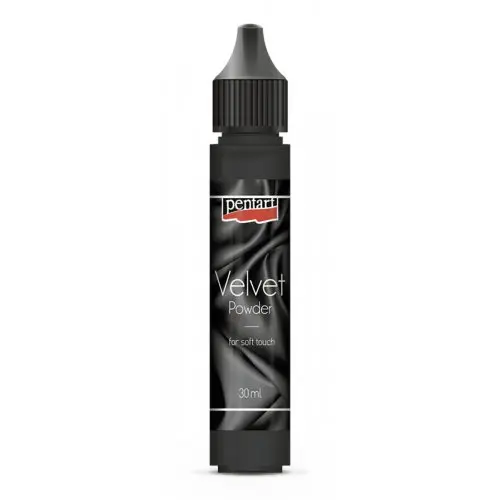 Sametový prášek na dekorování Pentart - Black 30 ml