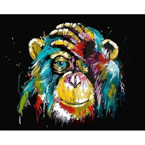 Figured ART Malování podle čísel - PAVIÁN POP ART na rámu 40 x 50 cm