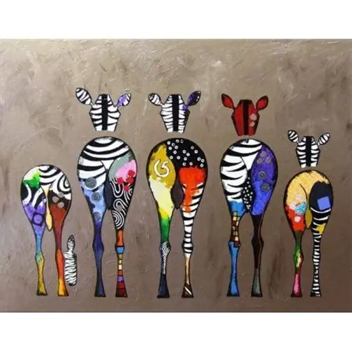 Figured ART Malování podle čísel - ZEBRY ZEZADU na rámu 40 x 50 cm
