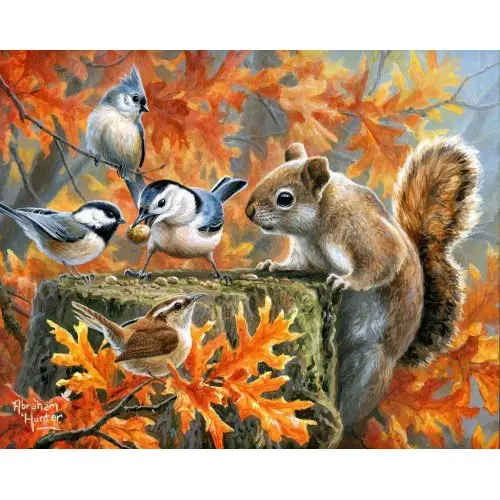 Figured ART Malování podle čísel - ZLOMYSLNÁ VEVERKA bez rámu 40 x 50 cm